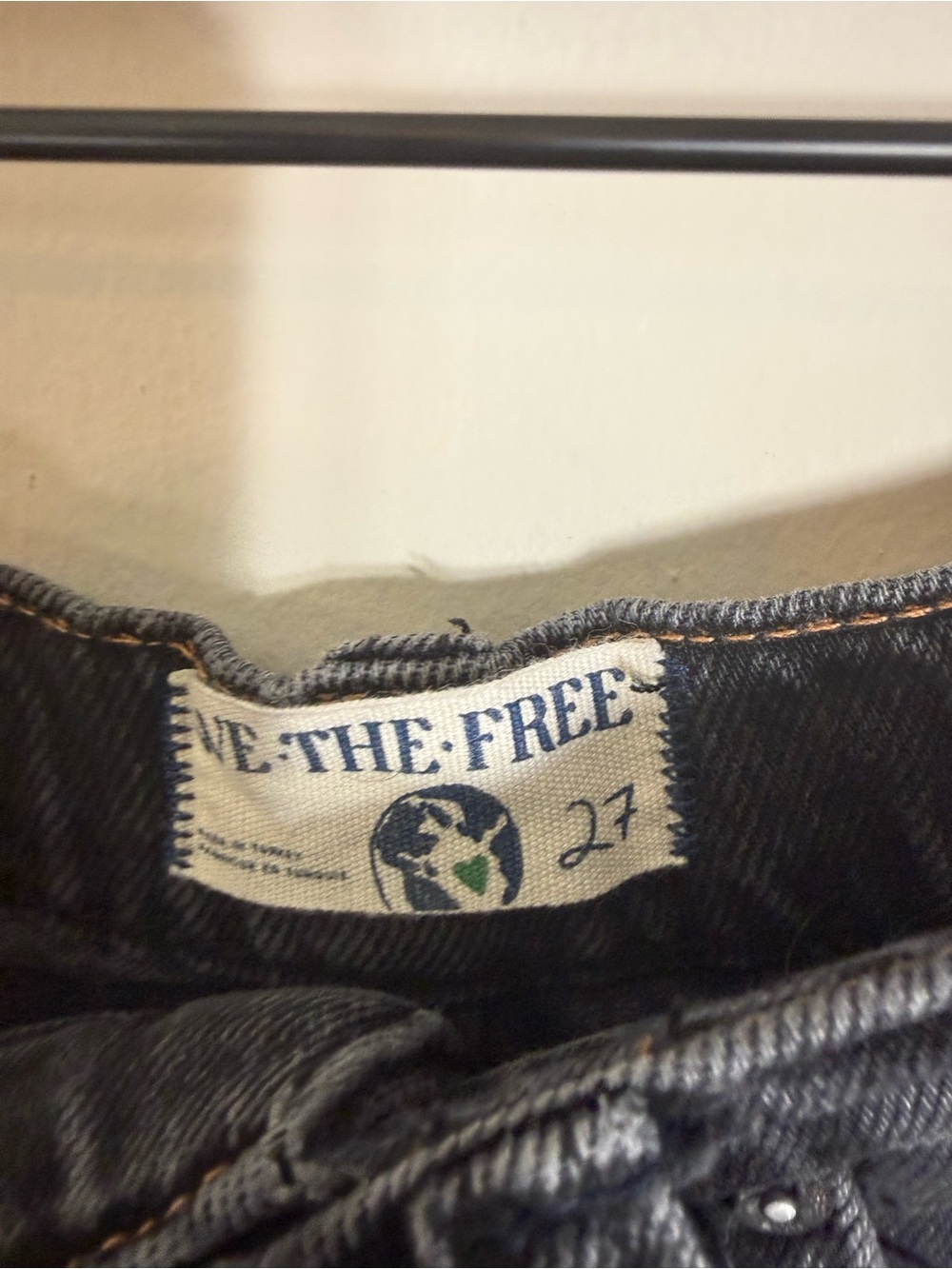 Free People We The Free Old West Slouchy High Rise Wide Leg Jeans Black 27 - Picture 6 of 9